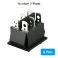 thumbnail image 3 of 2-pack 6 PIN DPDT Double Pole Double Throw 20 Amp Momentary Rocker Switch, 3 of 8
