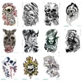 thumbnail image 1 of Adhesivo temporal para tatuaje, Halloween, horror, calavera, flor, x11, 1 of 2