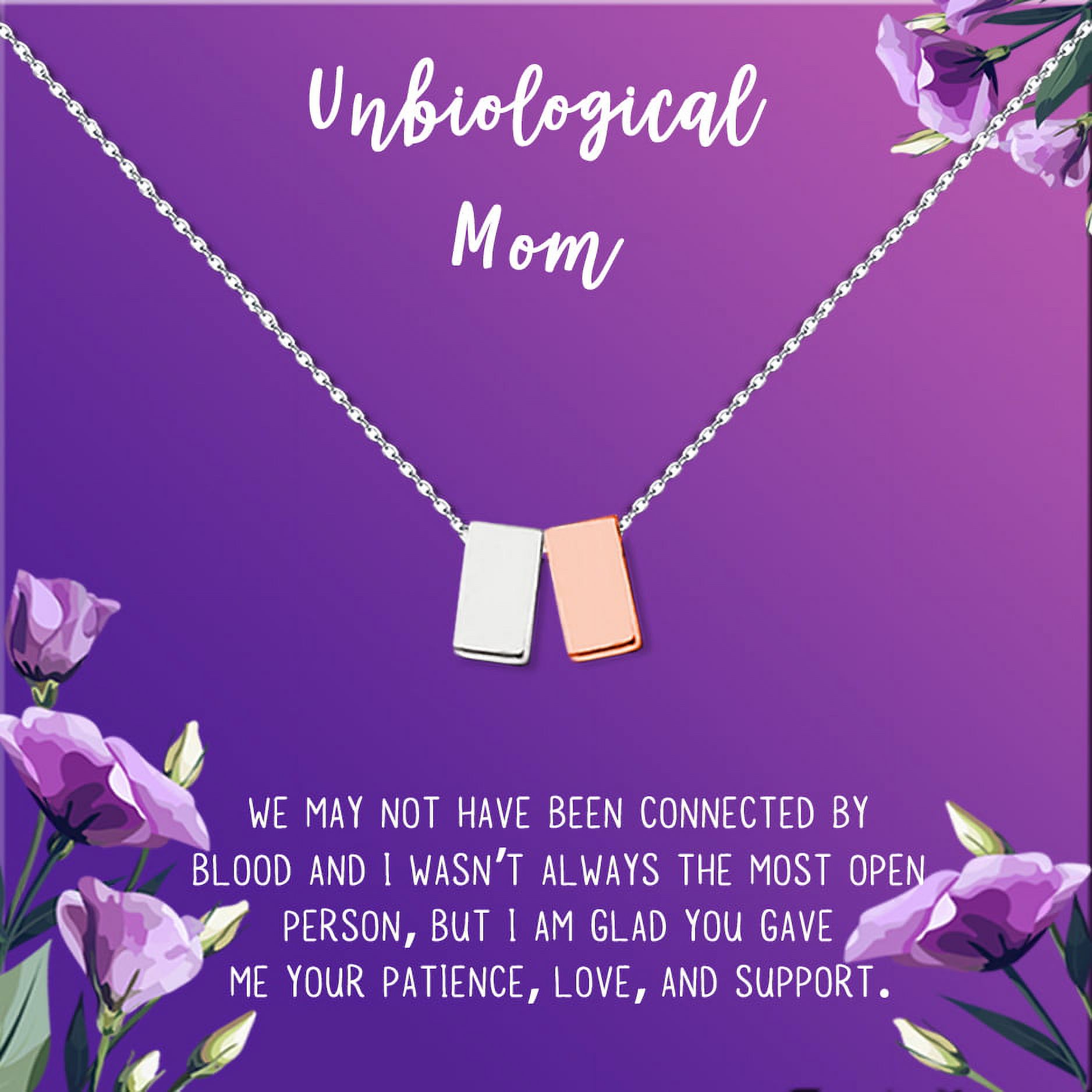 Unbiological Mom Mother's Day Gift for Mom, Mother in Law Gift, Mother's Day Gift Box, Mother's Day Gift Idea, Gift for Mom, Jewelry For Mother[Silver and Rose Gold Cube,Purple Gradient]