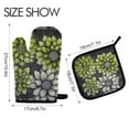 thumbnail image 2 of Yayeee Oven Mitts and Pot Holder Set of 2 Heat Resistant Kitchen Gloves Baking Hot Pad, Gray Floral, 2 of 5