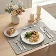 thumbnail image 4 of Sm:)e Light Grey Placemats 12 x 18 Inch Set of 6, Seasonal Washable Kitchen Dining Table Decoration for Home Party,240g（0.53lb）, 4 of 7