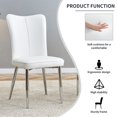 thumbnail image 2 of 18 Inch PU Dining Chairs, Modern Minimalist Dining Chair with High-Density Foam Chair, Simple Upholstered Dining Chairs, Accent Desk Chair Dining Room, Kitchen, Vanity(White,Set of 2), 2 of 9