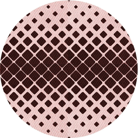 Ahgly Company Indoor Round Patterned Pink Area Rugs, 4' Round