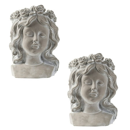 Set Of 2 Bust Wall Planter 6.5x4.5x10
