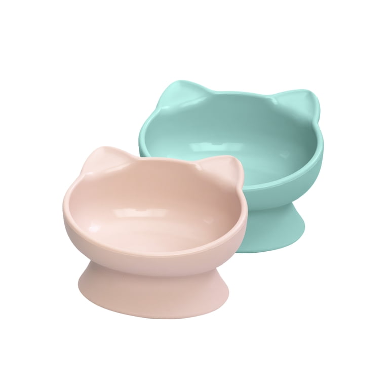Kitty City Plastic Raised Cat Ear Bowls, 2-Pack photo 1