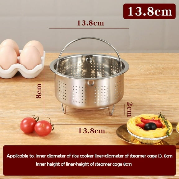 Stainless Steel Pressure Cooker Steaming Kitchen Rice Food Steamer Grid Drain Basket with Silicone Handle Cooking tool