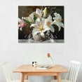 thumbnail image 3 of Nawypu White Flower Pictures Wall Decor Lily Floral Canvas Wall Art Zen Flower Painting Print Artwork Bathroom Bedroom Decor Frame, 3 of 5