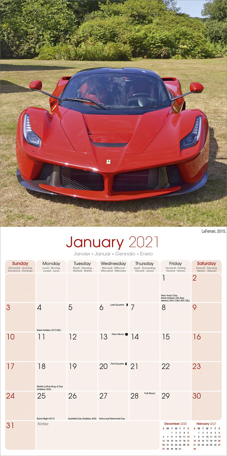 Ferrari Wall Calendar 2021 by Avonside