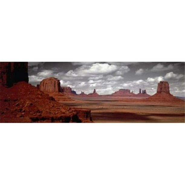 Montagnes Côte Ouest Monument Vallée Arizona USA Affiche Imprimée par - 36 x 12