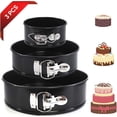 thumbnail image 1 of Chainplus 3 Pcs 4*7*9 Pouces Poêle à Charnière Antiadhésive avec Fond Amovible - Moule à Cheesecake Étanche, 1 of 8