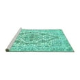 thumbnail image 2 of Ahgly Company Machine Washable Indoor Rectangle Medallion Turquoise Blue Traditional Area Rugs, 2' x 5', 2 of 4