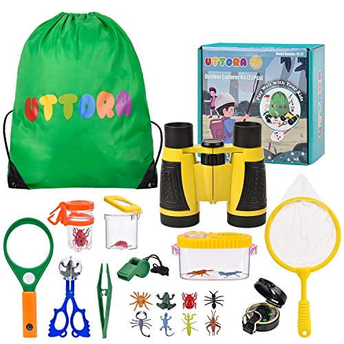 Green UTTORA Outdoor Explorer Kit Gifts Toys Kids Binoculars Set 