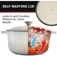 thumbnail image 4 of Mueller 6qt Enameled Cast Iron Dutch Oven, Heavy-Duty Casserole and Braiser Pan with Lid and Knob, Oven-Safe up to 500° F & Across All Cooktops, White, 4 of 6