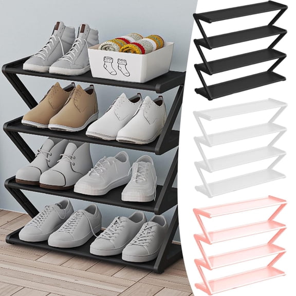 Shoe Rack Clearance! 4 Tier Stainless Steel Shoe Rack Organizer Easy To Install And Space Saving Shoe Organizer Freestanding Shoe Rack With Sturdy Frame Shoe Rack For Wardrobe Entry Bedroom Floor