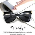 thumbnail image 7 of FEISEDY Fashion Women Cateye Sunglasses Retro Oversized Cat Eye Shades Chic Style T Sign B2649, 7 of 7
