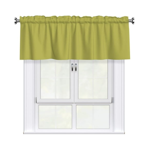 Valances for Windows Kitchen Curtains Small Treatments Valance, Olive Green 42x12 inch