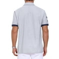 thumbnail image 3 of Camisa polo de piqué con patrón para hombre, color contrastante, de manga corta, para golf, 4XL-Grande, gris, 3 of 6
