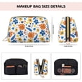thumbnail image 2 of Flower print F Makeup Bag, Large Capacity Travel Cosmetic Bag for Women Girls- Travel Toiletry Bag Leather Portable Waterproof Makeup Case Organizer with Handle, 2 of 4