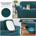 thumbnail image 5 of TOPCHANCES Modern Velvet Plush 4 Piece High Stretch Sofa Slipcover Sofa Cover Furniture Protector Form Fit Luxury Thick Velvet Sofa Cover for 3 Cushion Couch, Machine Washable, 5 of 8
