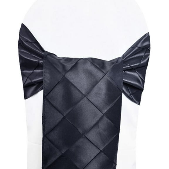Wedding Linens Inc. (5pcs) 9.5"x108" Pintuck Chair Sashes Bows Ties Linens for Wedding Party Ceremony Event Home Dining Reception - Pewter / Charcoal