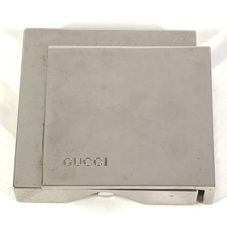 Pre-Owned GUCCI REF0840 Logo Travel Watch Interior Table Clock SS