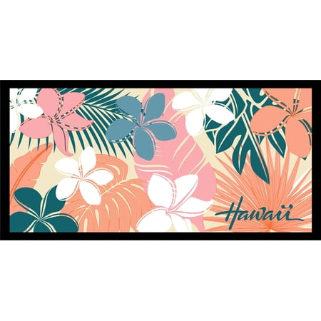 Fern Black Velour Cotton Beach Towel