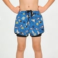 thumbnail image 6 of Boys Swim Trunks Quick Dry White Space Theme with Inner Liner Adjustable Drawstring for Beach Pool,Size L, 6 of 6
