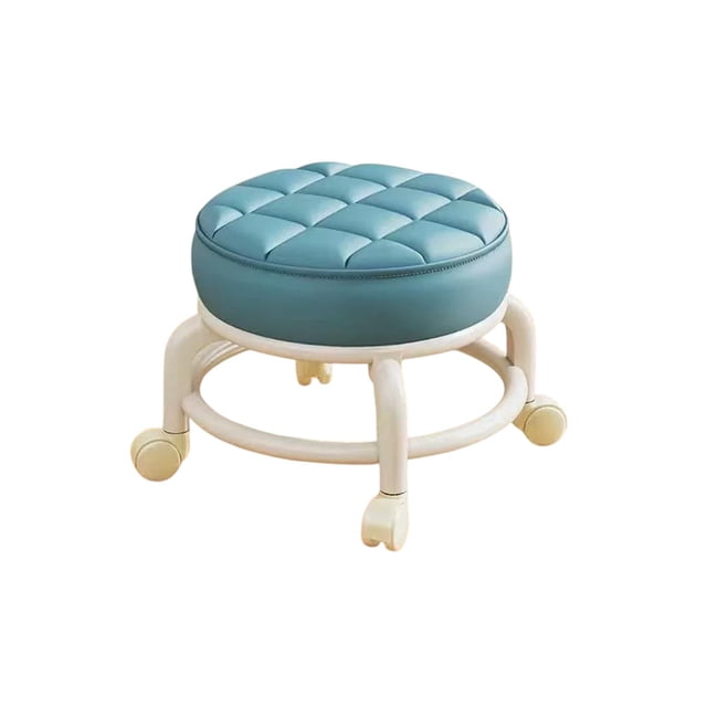 Taburete de Rueda Giratoria con Ruedas de Plástico, asiento Móvil Bajo para Sala de Estar, Comodidad Del Hogar