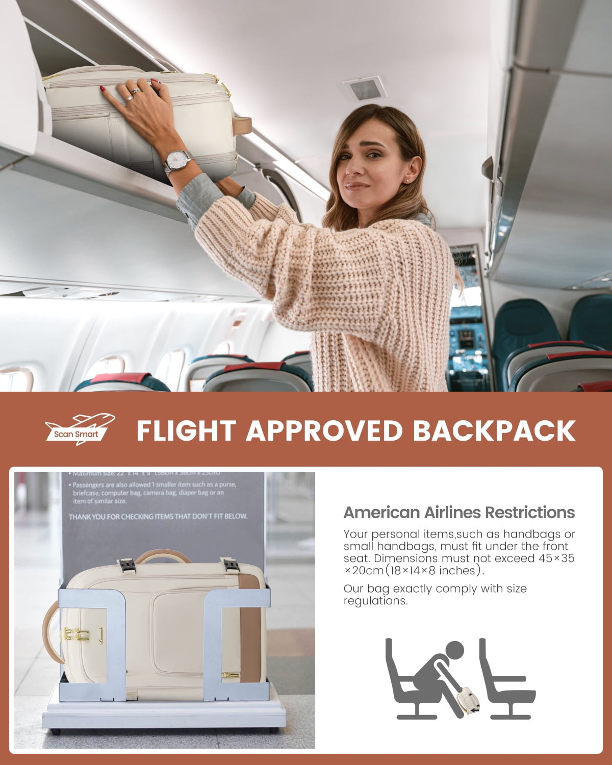 Lovevook Travel Backpack, 40L Carry-on Luggage Backpack Airplane Approved Size, Person Item Bag Business Weekender Overnight Bag with 3 Cubes