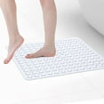 thumbnail image 5 of Square Shower Mats - 21 x 21 inch Non Slip Bathtub Mat with Suction Cup, Safety Shower Stall Mats for Kids & Elderly, Shower Mat with Drain Holes, Machine Washable, Clear White, 5 of 9