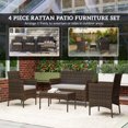 thumbnail image 3 of CoSoTower Ensemble de Meubles de Balcon Extérieur en Osier 4 Pcs Ensemble de Meubles de Patio en Rotin avec Causeuse Chaises Table Basse en Verre Gris, 3 of 7