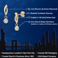 thumbnail image 2 of Gem Stone King 14K Yellow Gold White Created Sapphire and Lab Grown Diamond Earrings for Women | 0.55 Cttw | Gemstone September Birthstone | Round 4MM, 2 of 6