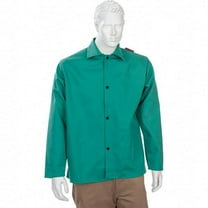 Tillman 6230 30" 9 oz. Green FR Cotton Welding Jacket, Large