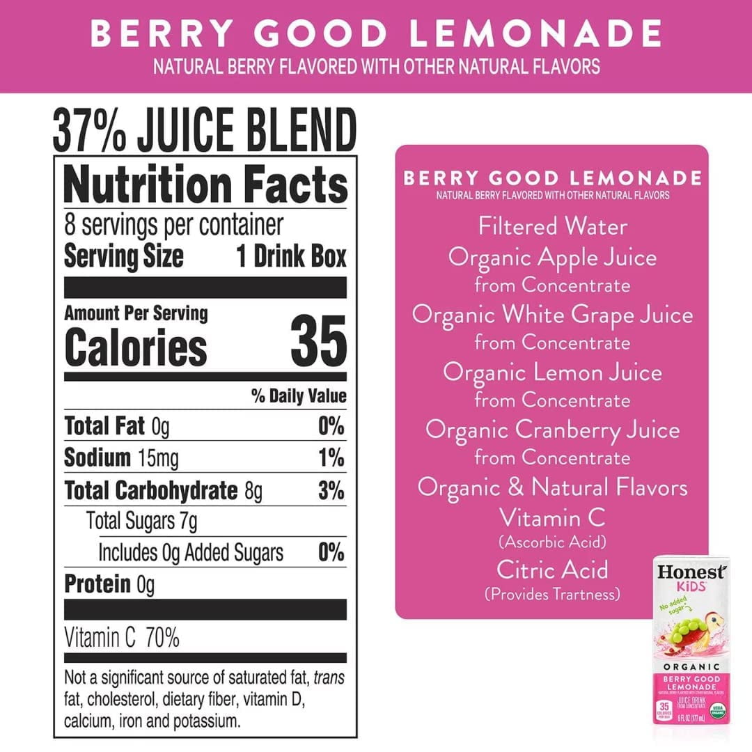 Honest Kids Organic Juice Drink Assorted Variety Pack, 6 Fl Oz, (40 Count)
