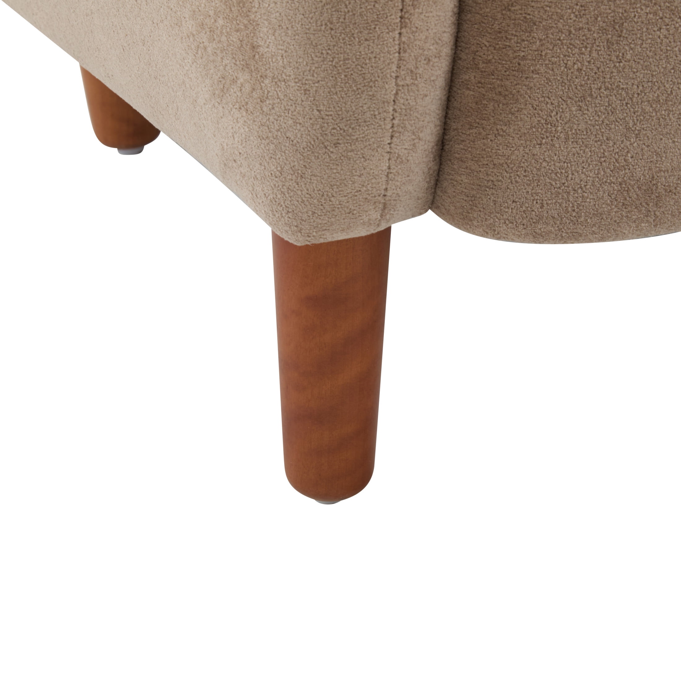 Bjorn Mid-Century Modern Wingback Club Chair with Velvet Upholstery and Solid Wood Legs, Camel