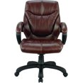 Nicer Furniture Genuine Leather Middle Back Executive Chair, Chocolate