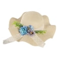 thumbnail image 4 of Sombrero de paja DIY con flores artificiales, transpirable, para uso doméstico, para niñas, vacaciones, manualidades, para exteriores, a moda, Estilo C, 4 of 9