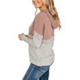 thumbnail image 3 of Women's Color Block Hoodies Fall Long Sleeve Sweatshirt Casual Drawstring Pullover Tops Striped Tunic Shirts, 3 of 5