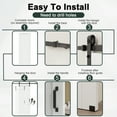 thumbnail image 6 of 24" x 80" Arch Top 2-Lite Waterproof White Primed Solid Core Composite MDF Wood Sliding Barn Door With Hardware Kit, 6 of 7