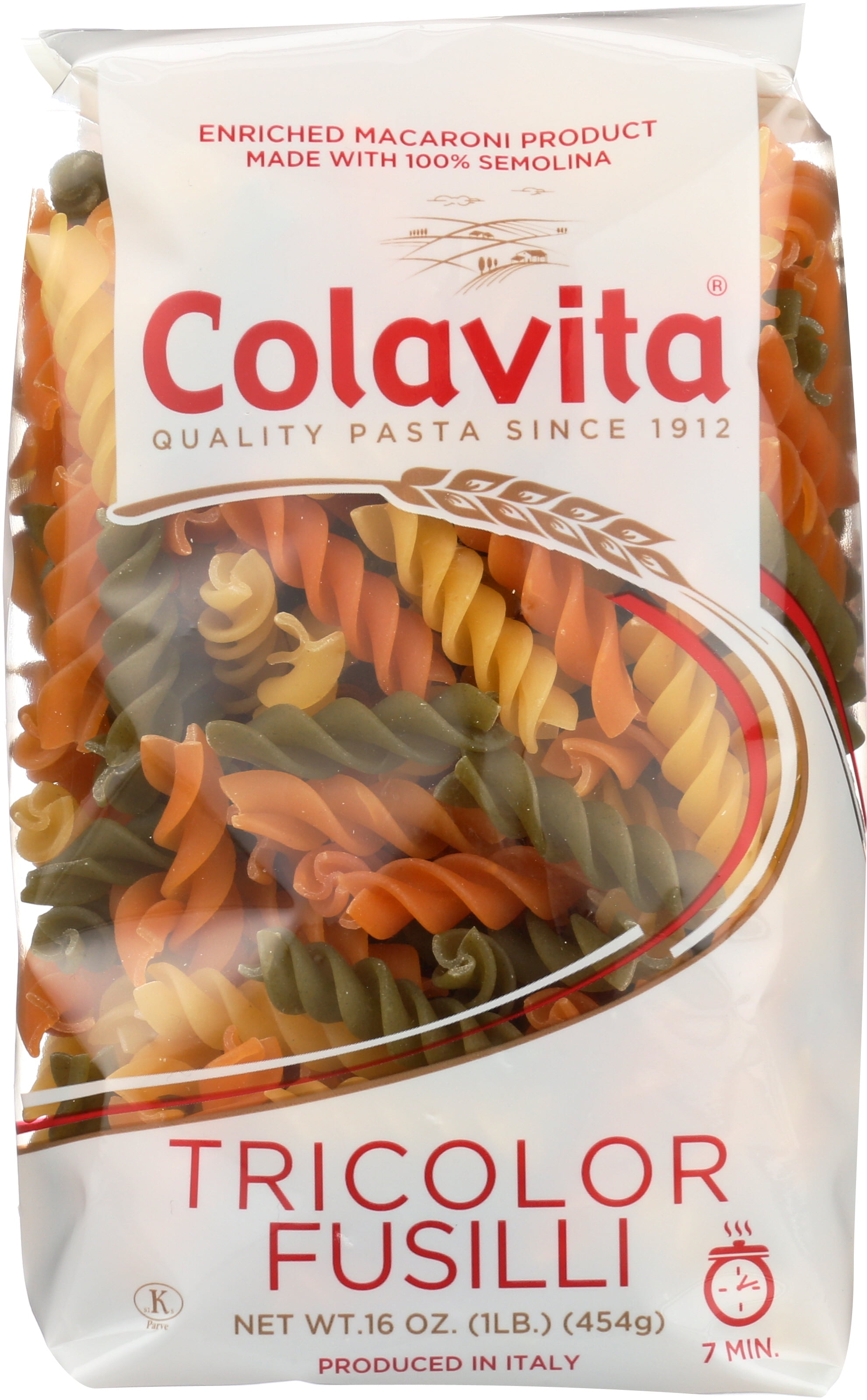 Colavita Tricolor Fusilli Pasta, 16 Ounce