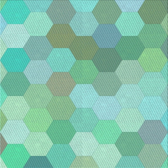 Ahgly Company Indoor Square Patterned Mint Green Area Rugs, 6' Square