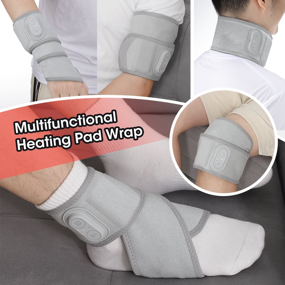 Cordless Heated Wrist Wrap, 3 Heat & 3 Massage Modes,  Red Light (660/850nm), 3000mAh Rechargeable Battery, Hand Heating Pad with Thumb Hole Design for Wrist Hand Arm