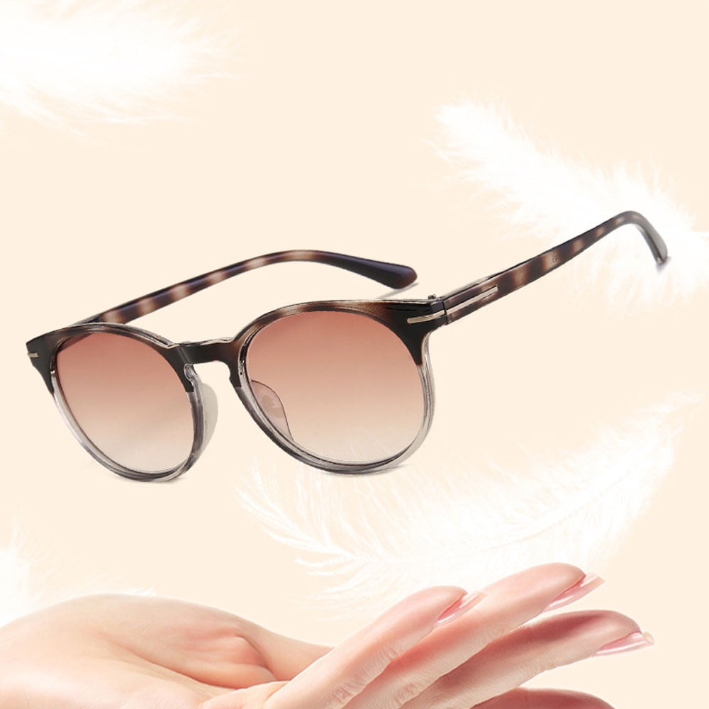 4 Pairs of Women Gradient Brown Reading Glasses 1.50, Tortoiseshell Gray Round Spring Hinge Blue Light Blocking Readers +1.50 Strength UV