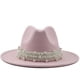 thumbnail image 4 of Sombrero de jazz elegante de estilo británico de moda, sombrero de copa de perla, sombrero de lana para mujer., 4 of 6