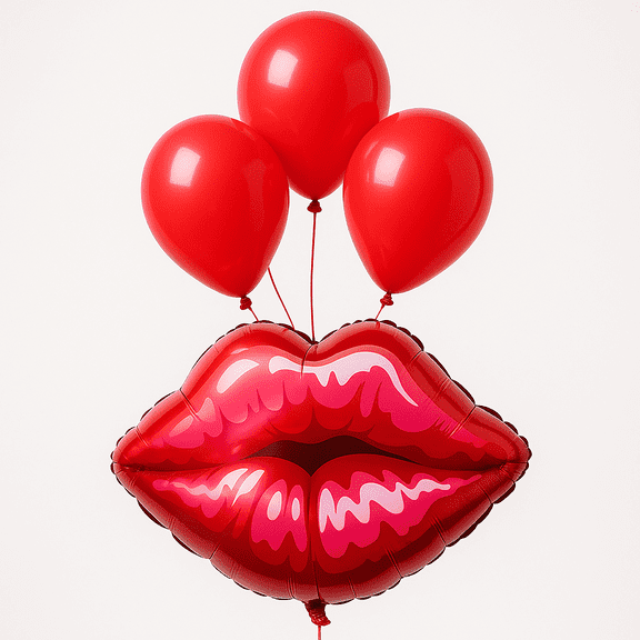 Love Lips Shape Foil Balloon Valentine's Day Balloons and Romantic Party Supplies