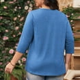 thumbnail image 5 of Posijego 3/4 Length Sleeve Women's Plus Size Tops Button V Neck Casual Shirts Plus Size Dressy Blouses, 5 of 7