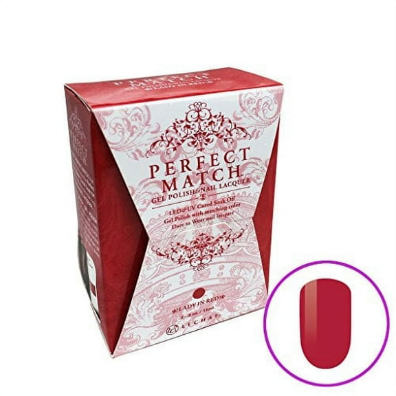 LECHAT - Perfect Match Pair of Soak off Gel   Matching Nail Polish, PMS188 Lady In Red