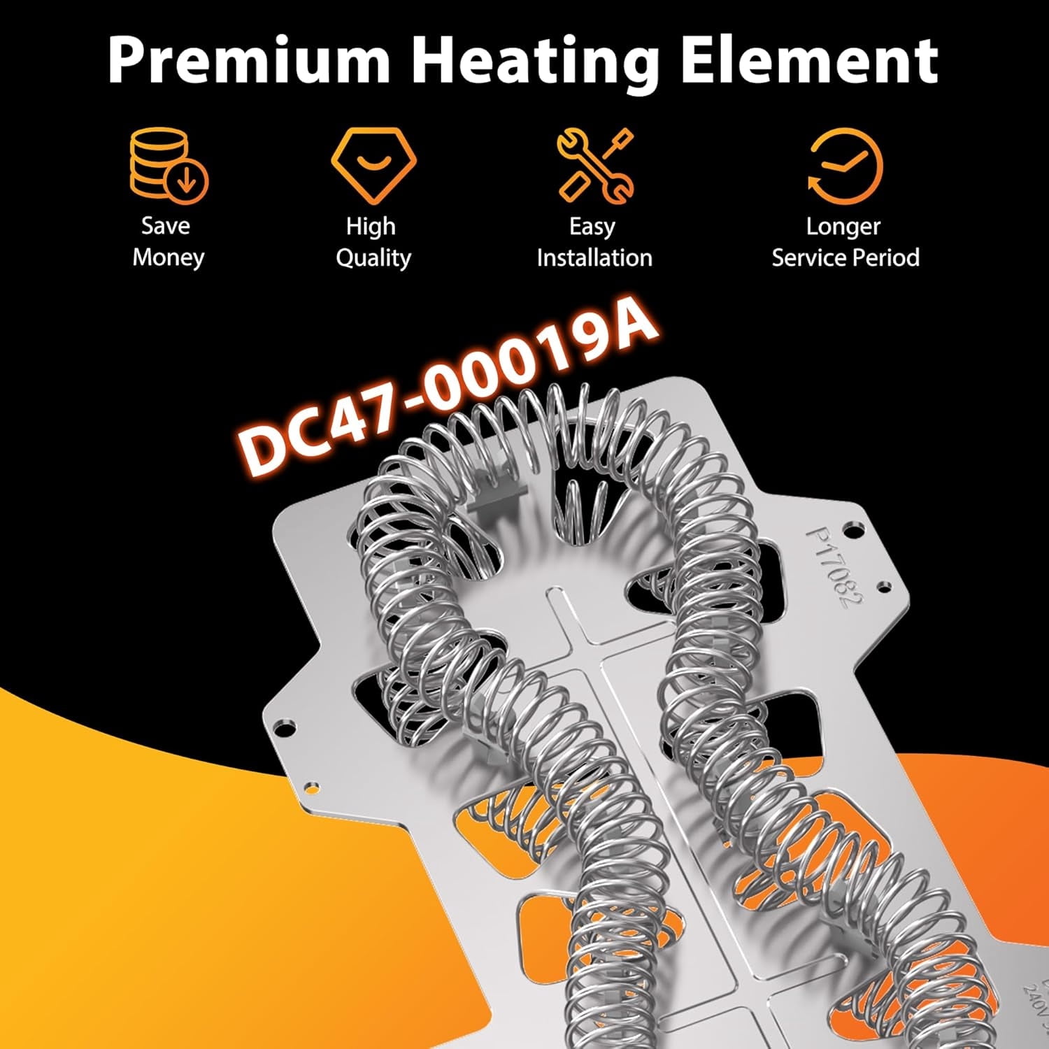 【Upgraded】DC47-00019A Dryer Heating Element for Samsung DVE50R5200W/A3 DV45H7000EW/A2 DV40J3000EW/A2 DVE50M7450W/A3 DV42H5000EW/A3 DV42H5200EW/A3 DVE50R5400V/A3 DV48H7400EW/A2 DV42H5200EP/A3