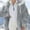Gray, variant on Mnyycxen Oversized Sherpa Jacket for Women Long Sleeve Full Zip Up Drawstring Hoodies Color Block Casual Coats with Pockets
