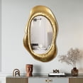 thumbnail image 3 of LuxenHome Bright Gold Metal Frame Oblong Wall Mirror, 3 of 6